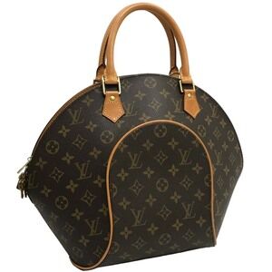 Louis Vuitton Ellipse Monogram Handbag Tote Bag Fan Brown Leather